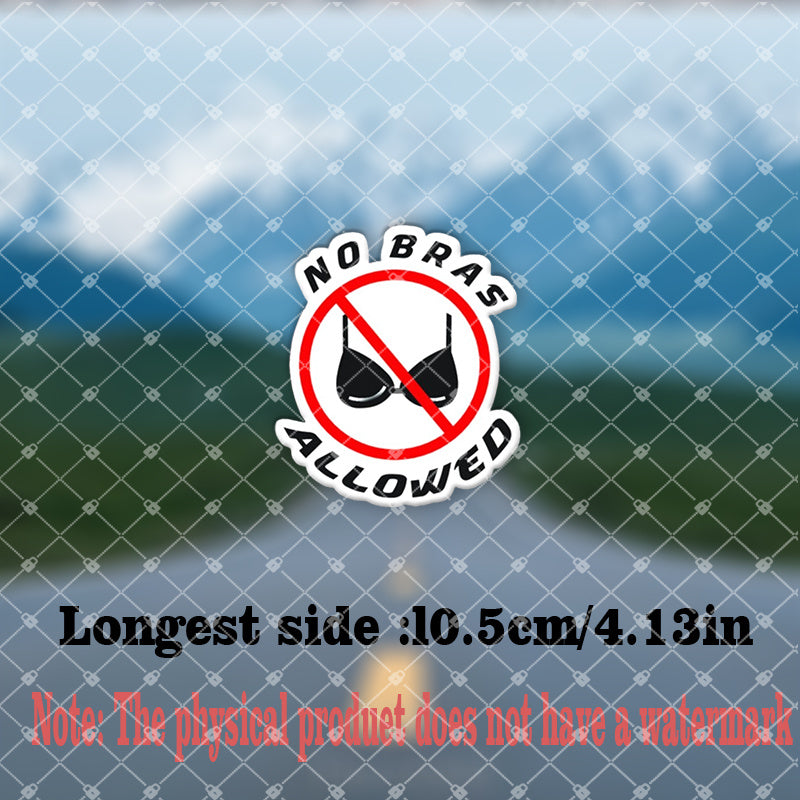 No Bra Vinyl Sticker 😄✨ – Durable Decal for Laptops, Cars & Motorcycles