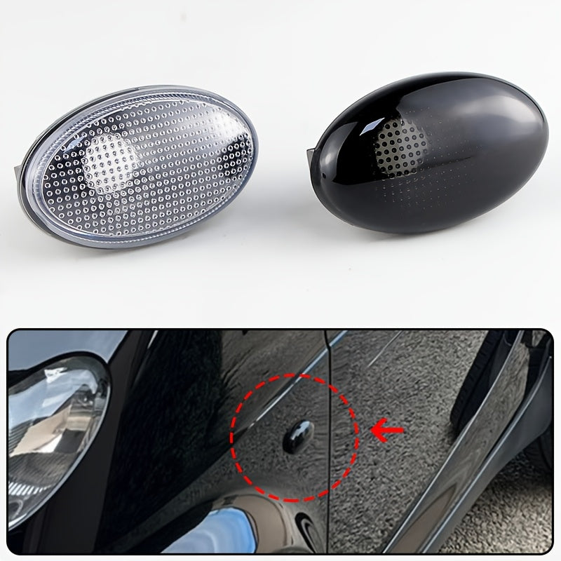 2-Piece HZ104 Body Light Covers for Smart & Other Models 🚗✨ – Durable Black Replacement Shells