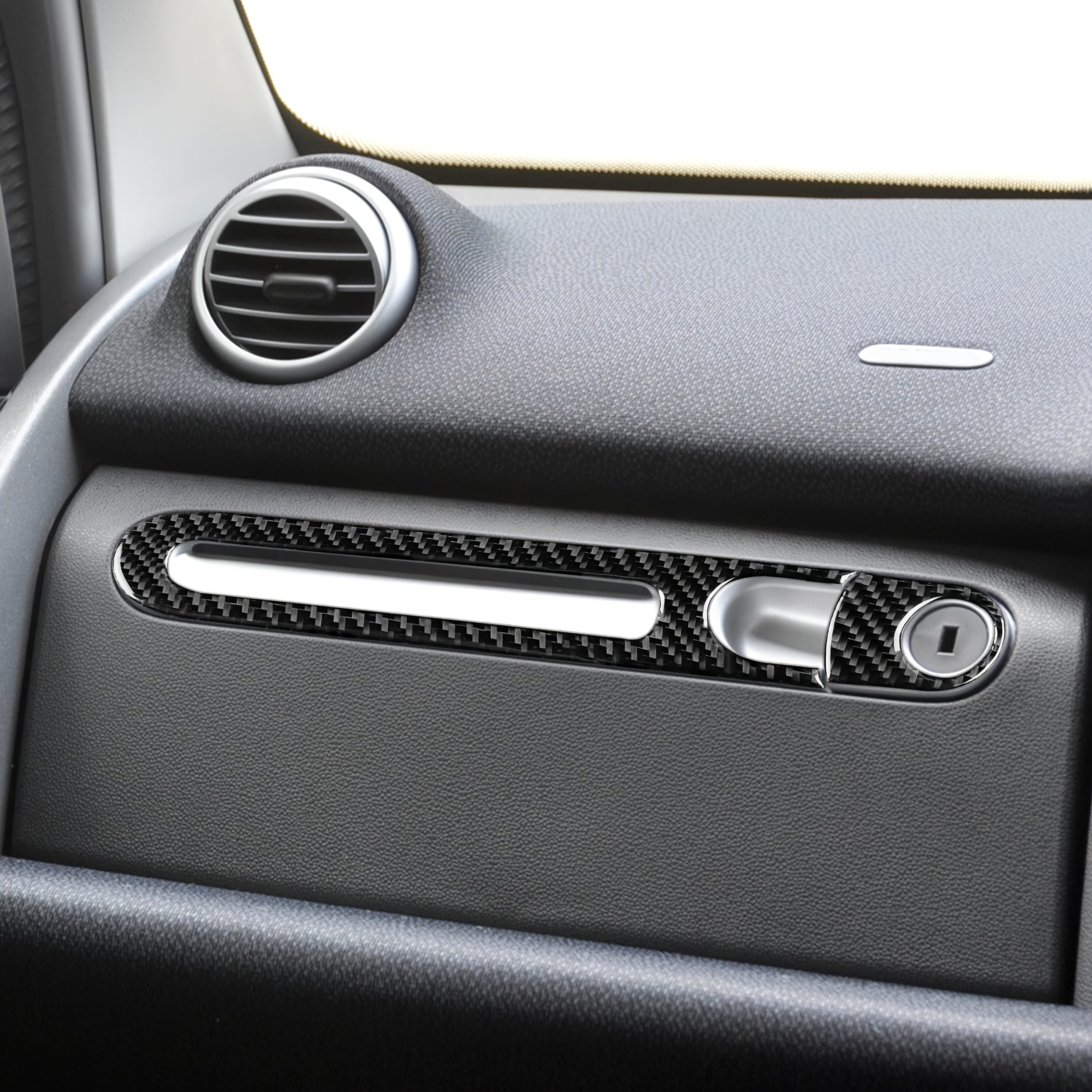 Carbon Fiber Center Console Cover forSmart 451 Fortwo (2011–2015) 🚗✨ – Interior Decorative Sticker