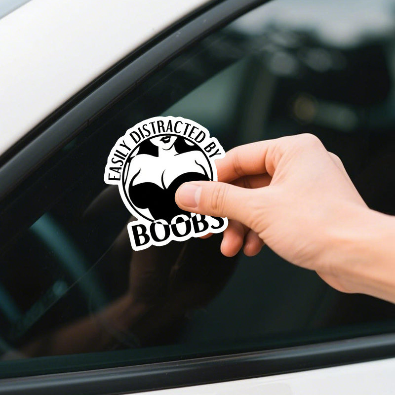3pcs “Easy to Distract You” Funny Vinyl Stickers 😄✨ – 3-Inch Humorous Decals for Cars, Laptops & More