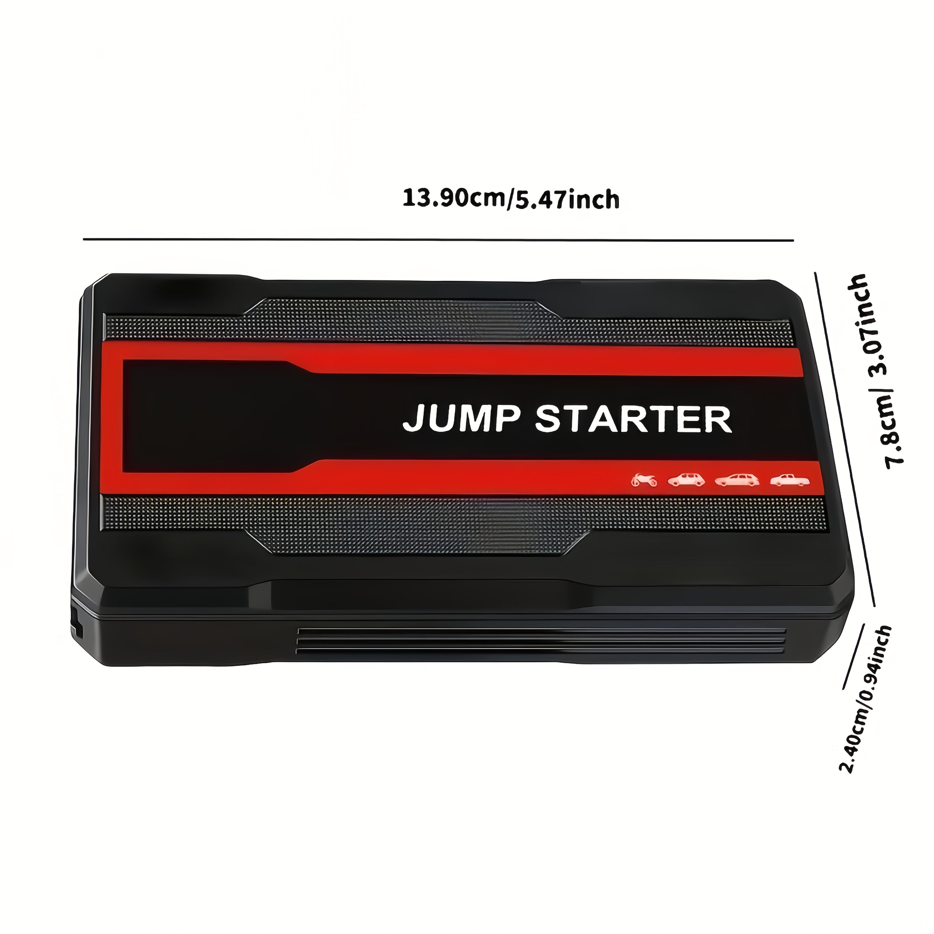 Car Jump Starter & Portable Battery Booster 🔋🚗 – Dual USB, LED Flashlight, Emergency Power Supply