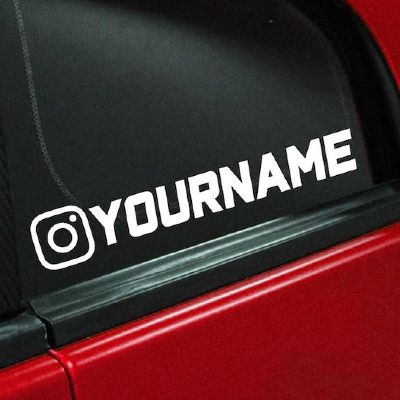 Custom Vinyl Instagram Name Decal 📱🚗 – Personal Window Sticker for Cars & JDM Drift