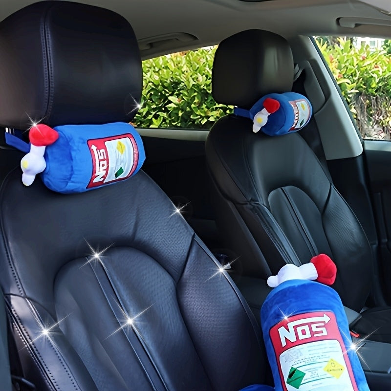 Universal Car & Motorcycle Seat Neck Pillows 🚗🛵 – Ergonomic Support with Red/Blue/White Design