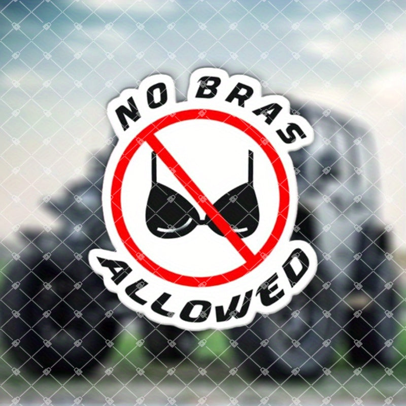 No Bra Vinyl Sticker 😄✨ – Durable Decal for Laptops, Cars & Motorcycles