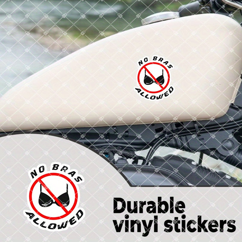 No Bra Vinyl Sticker 😄✨ – Durable Decal for Laptops, Cars & Motorcycles