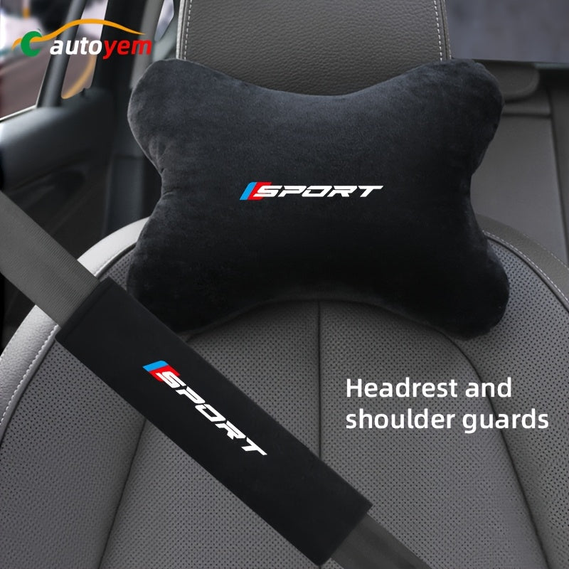 Soft Pleated Car Headband & Shoulder Pads 🚗✨ – Comfortable Neck & Shoulder Support for BMW