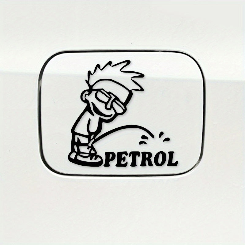 Funny Cartoon Oil Car Sticker 🛢️😂 – Scratch Cover & Decorative Vinyl Decal, Waterproof & Sun-Resistant