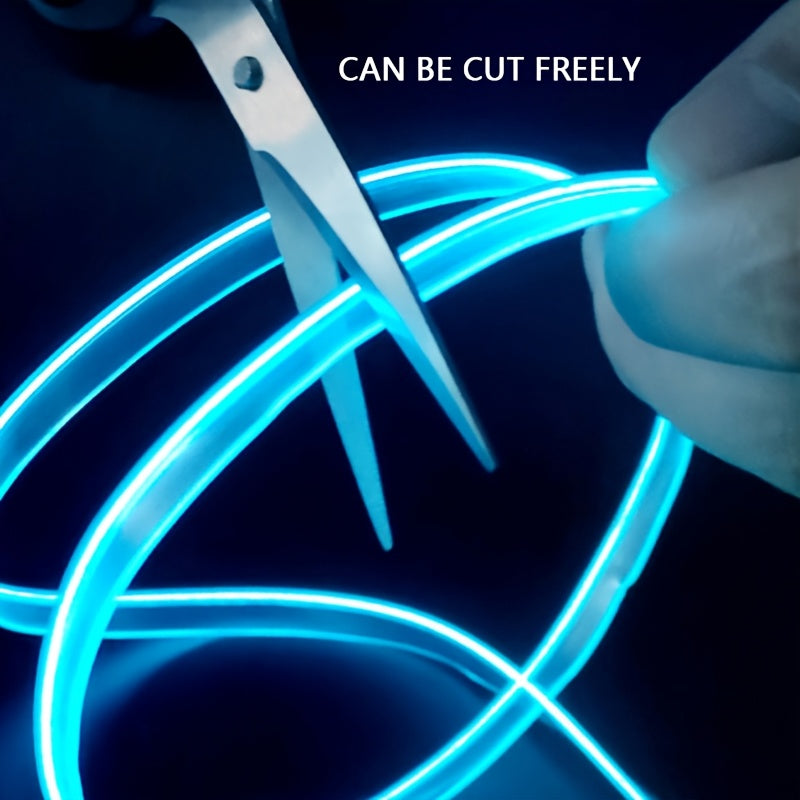 5-in-1 RGB Car LED Light Strip Set 🌈🚗 – USB Ambient Lighting with Music Sync