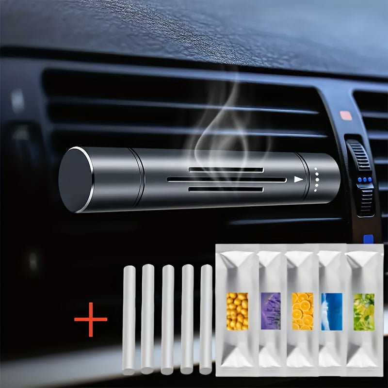 6-Piece Car Air Freshener Set 🚗🌬️ – Aluminum Diffuser with 5 Solid Fragrance Refills