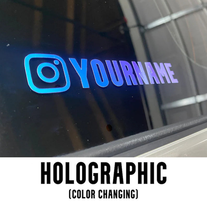 Custom Vinyl Instagram Name Decal 📱🚗 – Personal Window Sticker for Cars & JDM Drift