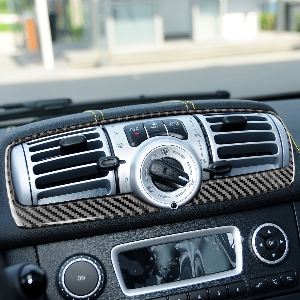 SportUli Carbon Fiber Center Console Panel Decal for Smart 451 Fortwo (2011–2015) 🚗✨ – High-Quality Interior Upgrade