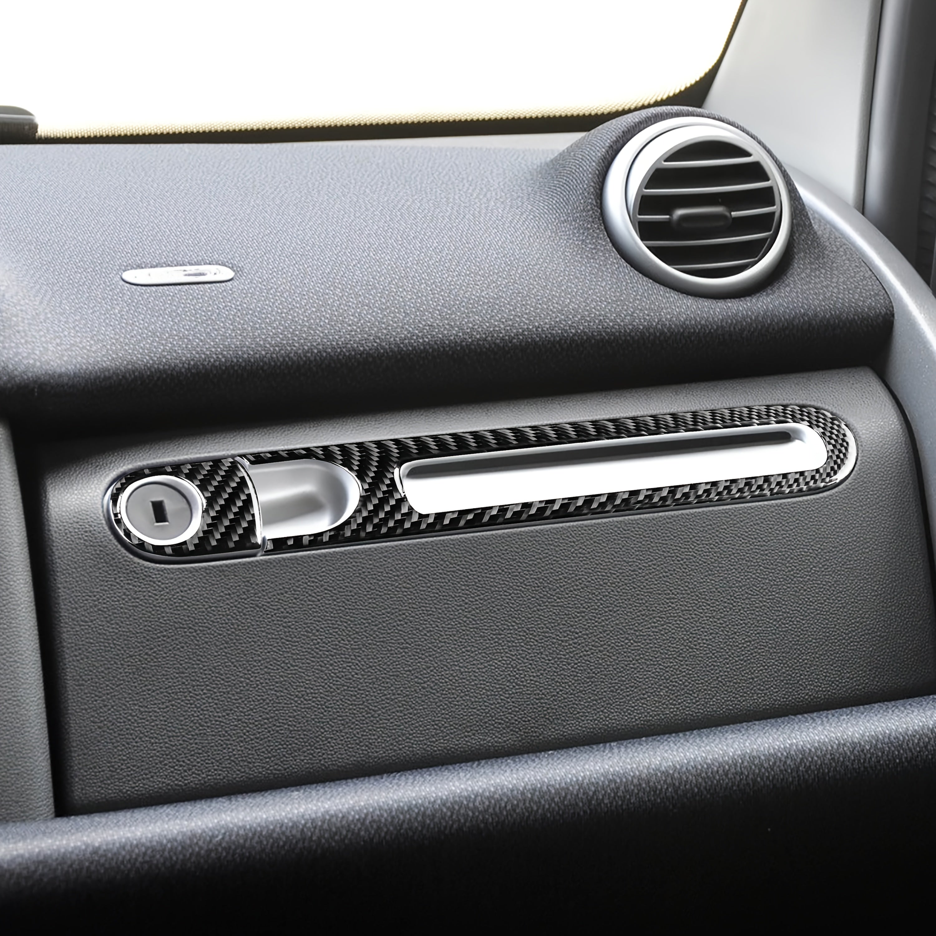 Carbon Fiber Center Console Cover forSmart 451 Fortwo (2011–2015) 🚗✨ – Interior Decorative Sticker